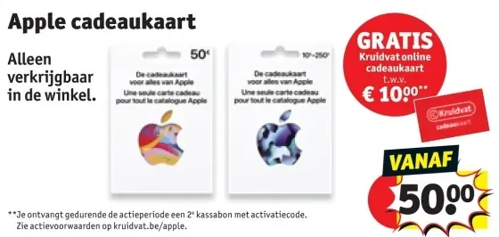 Promotie: Apple cadeaukaart