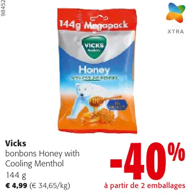 Offre: bonbons Honey with Cooling Menthol