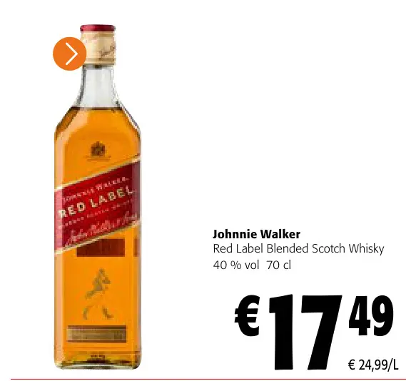 Offre: Red Label Blended Scotch Whisky