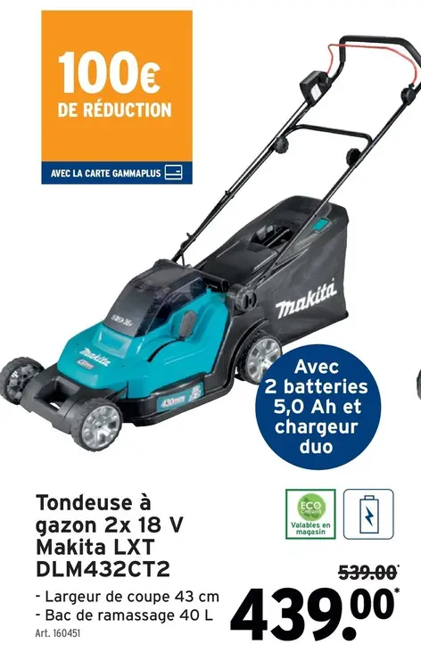 Offre: Tondeuse à gazon 2x 18 V