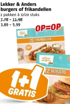 Aanbieding: Lekker & Anders burgers of frikandellen