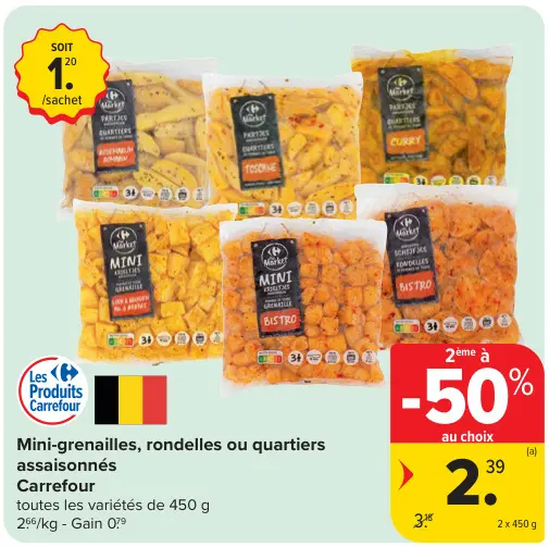 Offre: Mini-grenailles, rondelles ou quartiers assaisonnés