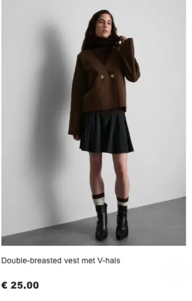 Aanbieding: Double-breasted vest met V-hals