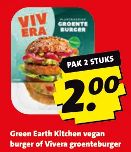 Aanbieding: Vegan burger of Vivera groenteburger