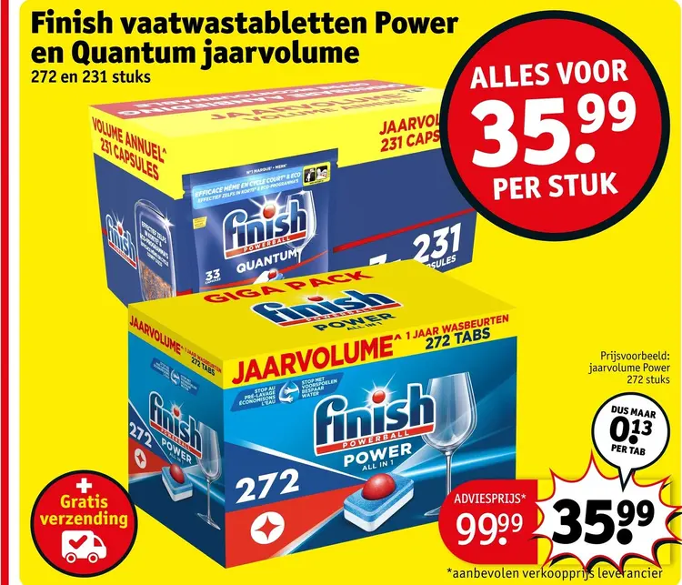 Aanbieding: Finish vaatwastabletten Power en Quantum jaarvolume
