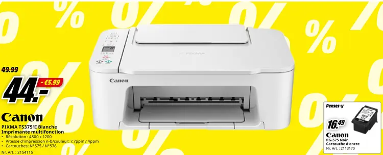 Offre: PIXMA TS37511 Blanche Imprimante multifonction