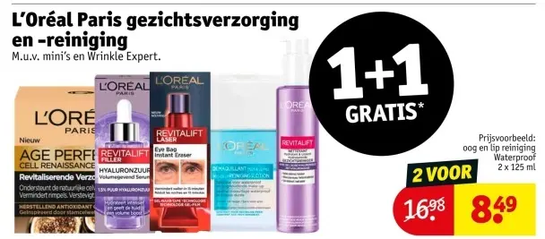 Aanbieding: L'Oréal Paris gezichtsverzorging en -reiniging
