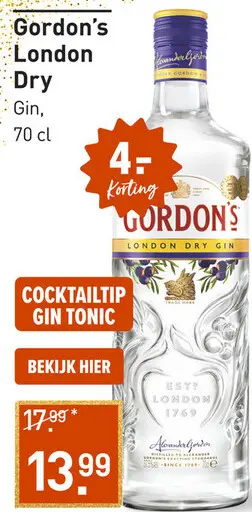 Aanbieding: Gordon's London Dry 70CL
