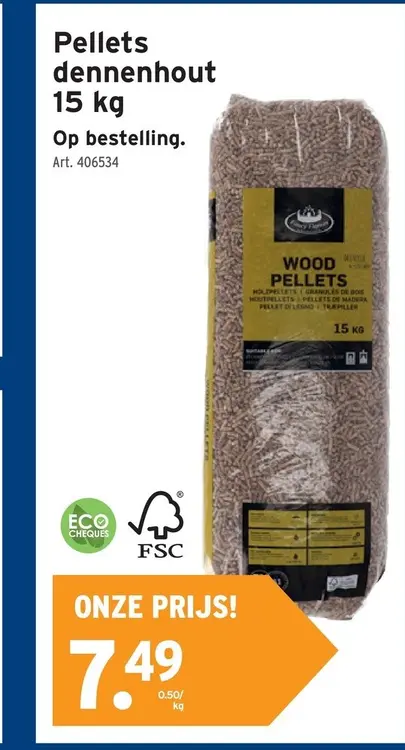 Promotie: Pellets dennenhout 15 kg