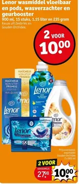 Aanbieding: Lenor wasmiddel vloeibaar en pods, wasverzachter en geurbooster