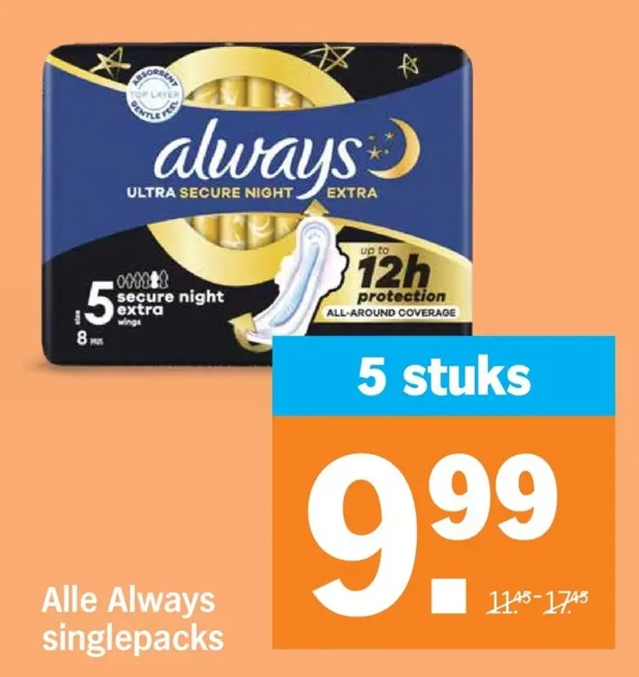 Aanbieding: Alle Always singlepacks