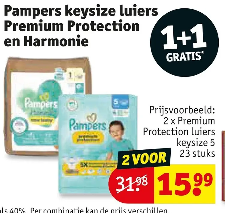 Promotie: Pampers keysize luiers Premium Protection en Harmonie