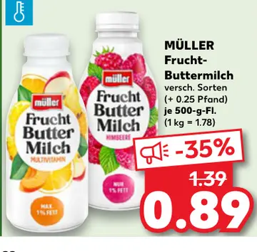 Aanbieding: MÜLLER Frucht-Buttermilch