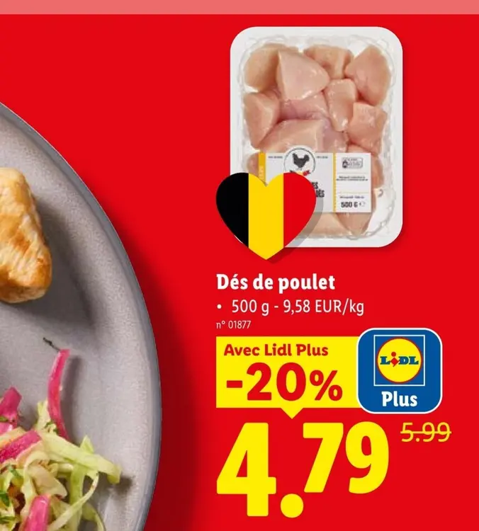 Offre: Dés de poulet