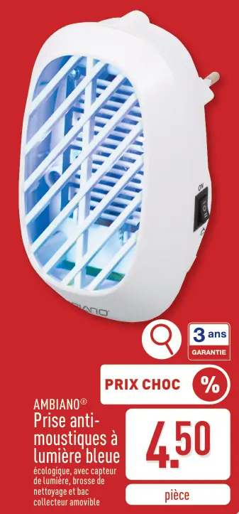 Offre: Prise anti-moustiques à lumière bleue