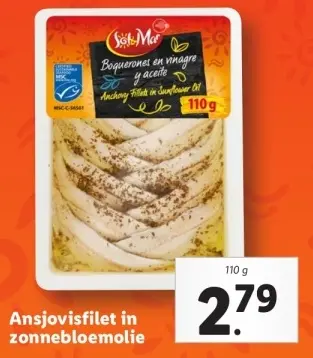 Aanbieding: Ansjovisfilet in zonnebloemolie