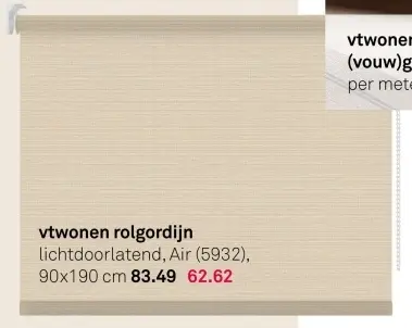 Aanbieding: Rolgordijn lichtdoorlatend