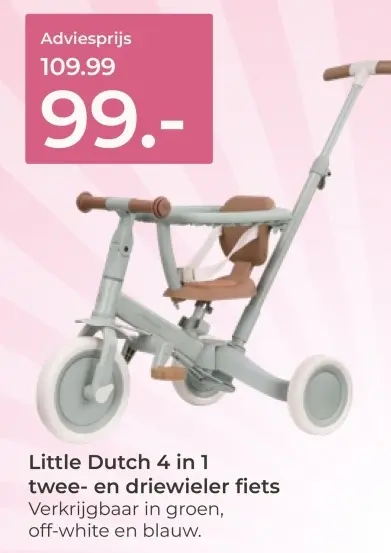 Aanbieding: Little Dutch 4 in 1 twee- en driewieler fiets