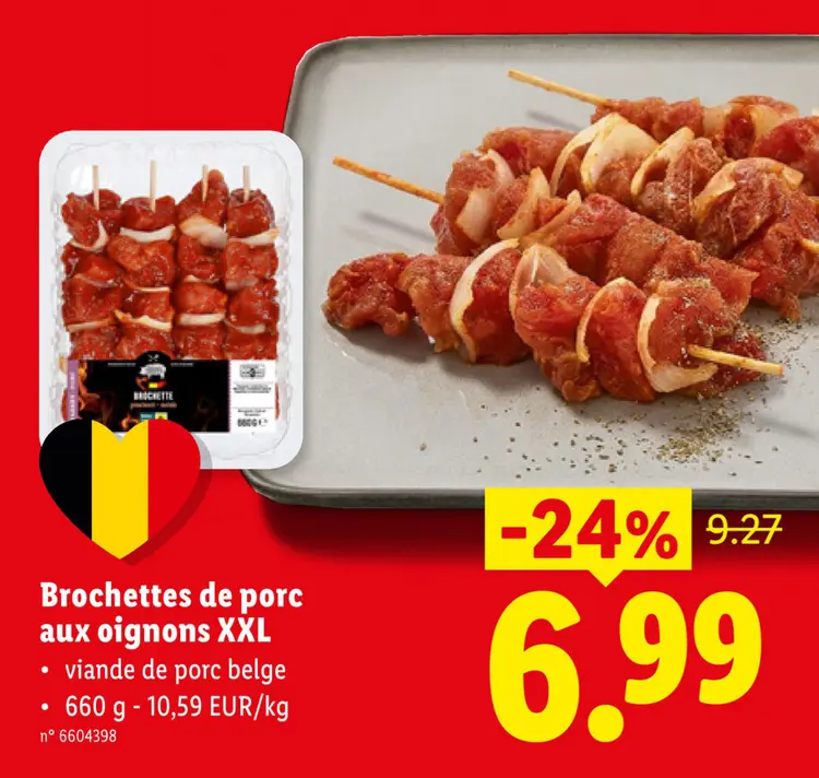 Offre: Brochettes de porc aux oignons XXL