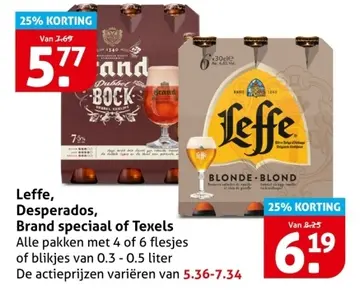 Aanbieding: Leffe, Desperados, Brand speciaal of Texels