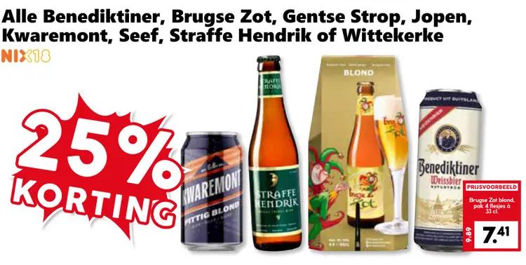 Aanbieding: Alle Benediktiner, Brugse Zot, Gentse Strop, Jopen, Kwaremont, Seef, Straffe Hendrik of Wittekerke