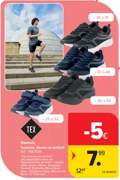 Offre: Baskets homme, dame ou enfant