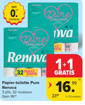 Offre: Papier-toilette Pure Renova