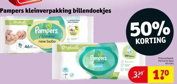 Aanbieding: Pampers kleinverpakking billendoekjes