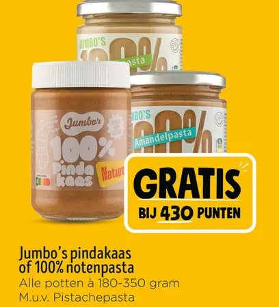 Aanbieding: Pindakaas of 100% notenpasta