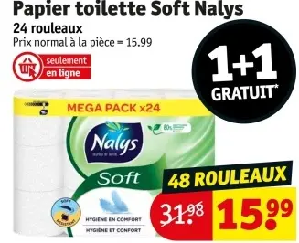 Offre: Papier toilette Soft Nalys