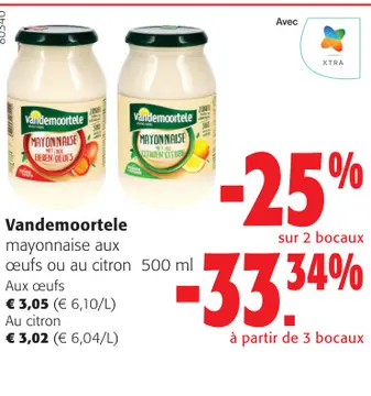 Offre: Vandemoortele mayonnaise aux œufs ou au citron