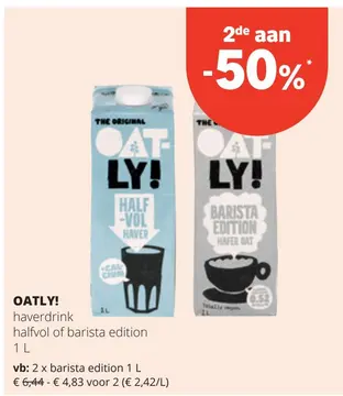 Offre: OATLY! haverdrink halfvol of barista edition
