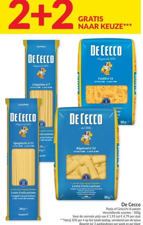 Promotie: Pasta of Gnocchi di patate