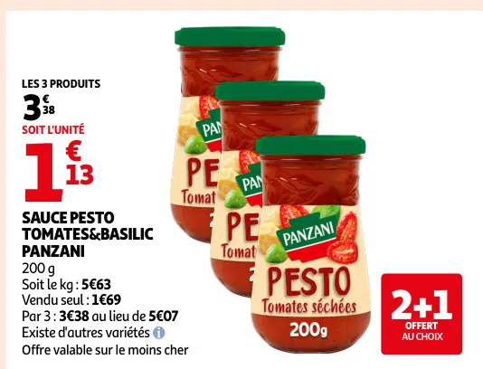 Promotie: Sauce pesto tomates & basilic