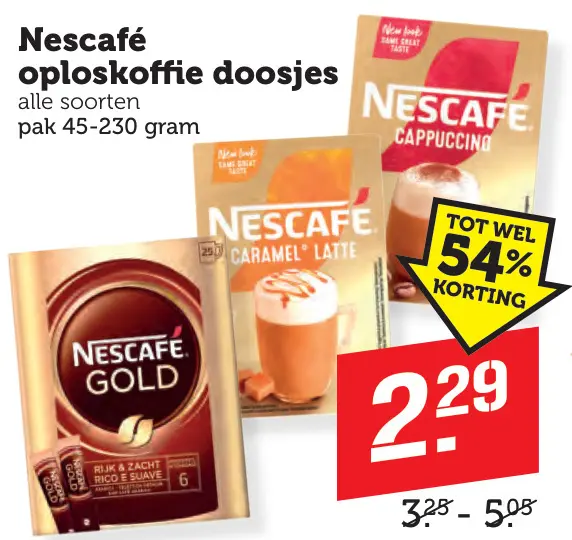 Aanbieding: Oploskoffie doosjes