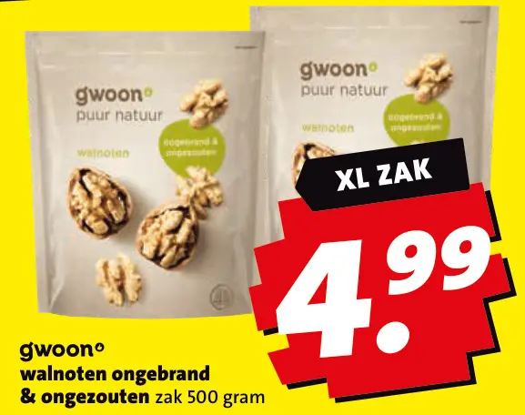 Aanbieding: walnoten ongebrand & ongezouten