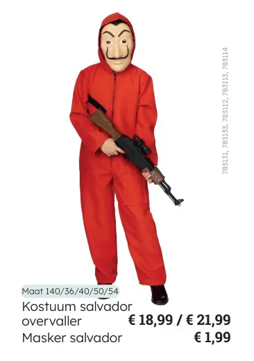 Promotie: Kostuum salvador overvaller