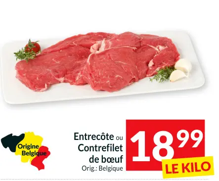 Offre: Entrecôte ou Contrefilet de bœuf