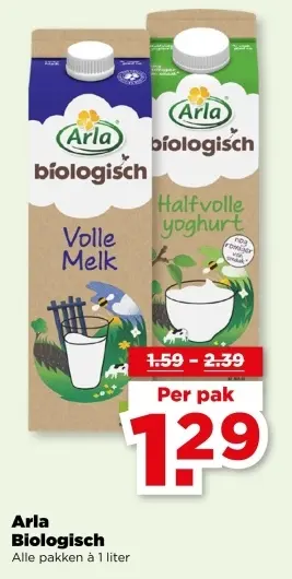 Aanbieding: Biologisch Volle Melk Halfvolle yoghurt