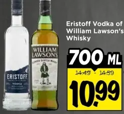 Aanbieding: Eristoff Vodka William Lawson's Whisky