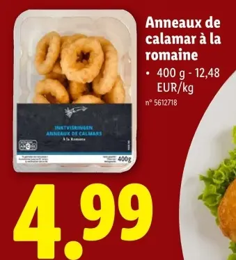 Offre: Anneaux de calamar à la romaine