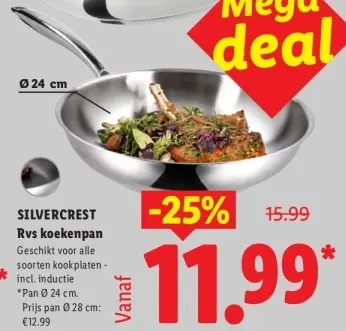 Aanbieding: RVS koekenpan 24 cm