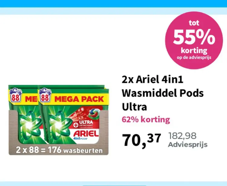 Aanbieding: Ariel 4in1 Wasmiddel Pods Ultra