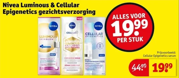 Aanbieding: Nivea Luminous & Cellular Epigenetics gezichtsverzorging