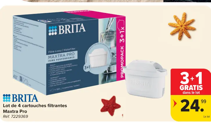 Offre: Lot de 4 cartouches filtrantes Maxtra Pro