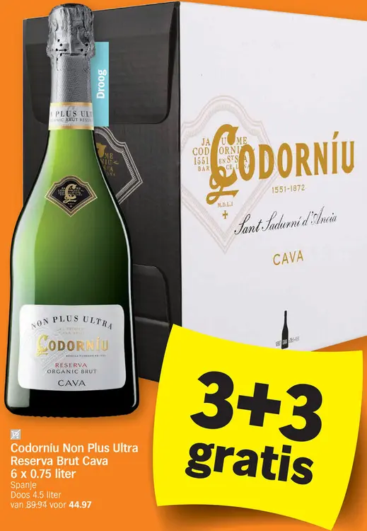 Promotie: Codorníu Non Plus Ultra Reserva Brut Cava