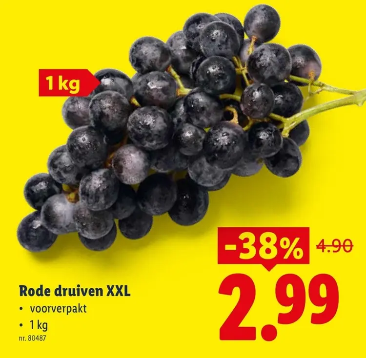 Promotie: Rode druiven XXL