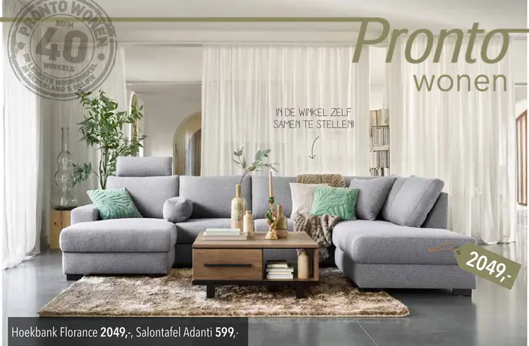 Aanbieding: Hoekbank Florance, Salontafel Adanti