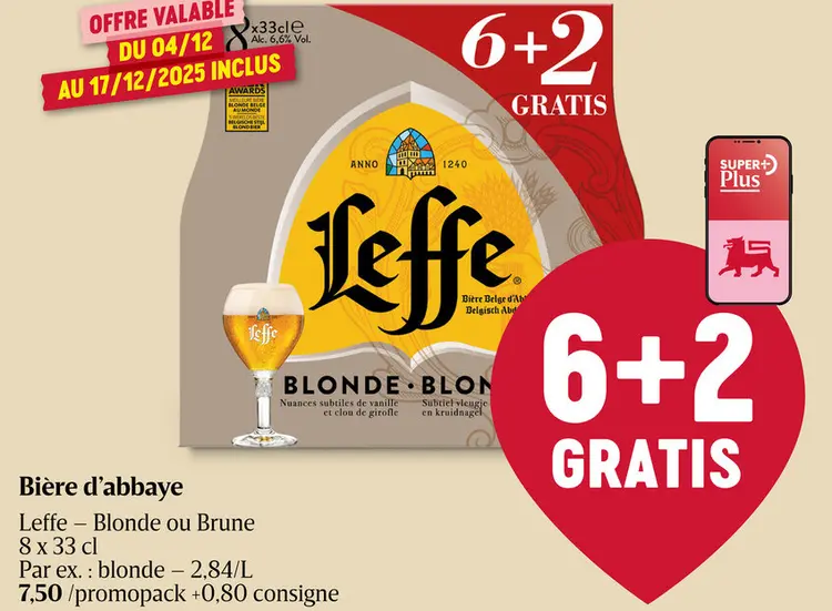 Offre: Bière d'abbaye/Blonde | 6,6% | Bouteille 6+2