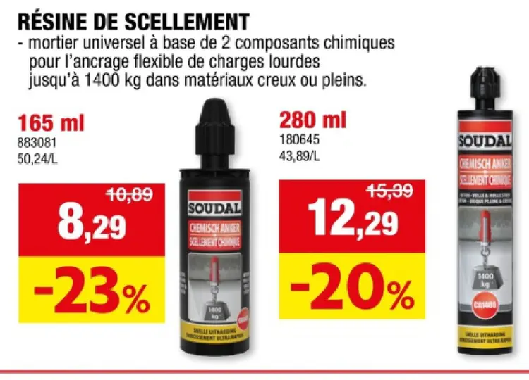 Offre: Resine de scellement